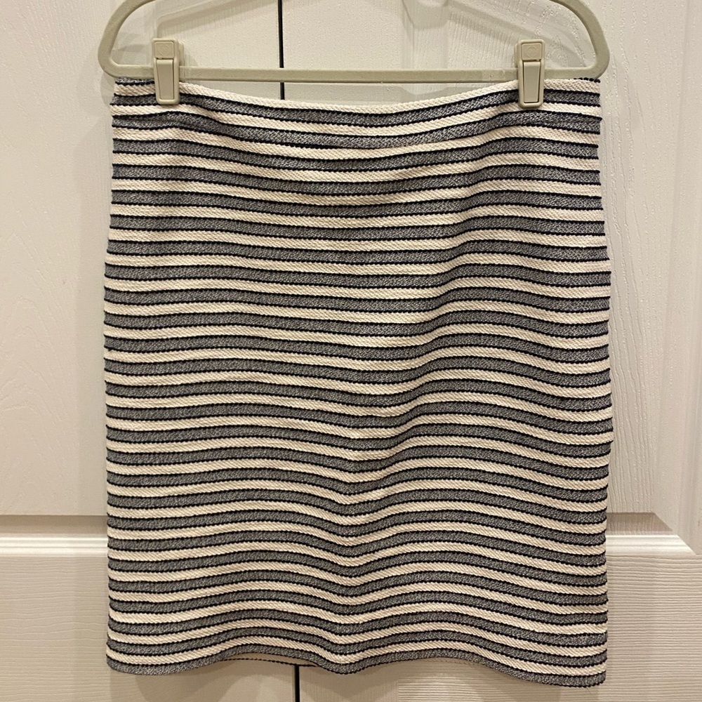 J. Crew Factory Striped Skirt Blue White Womens Size 12‎